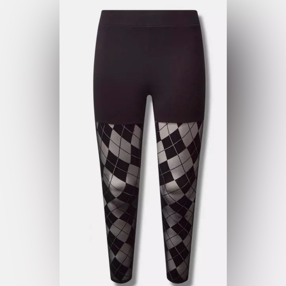 TORRID ARGYLE FLOCKED LEGGINGS